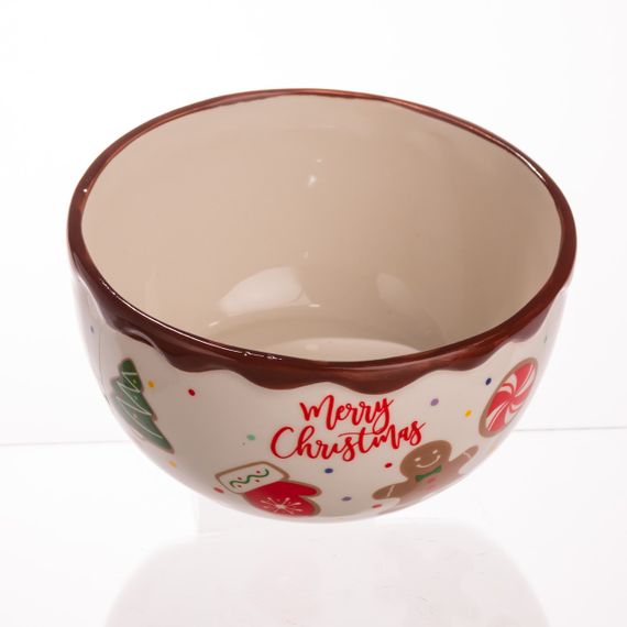 Тарілка супова порцелянова новорічна Ø15 (см) Merry Christmas 800 мл CR-1-44 | Зображення 1