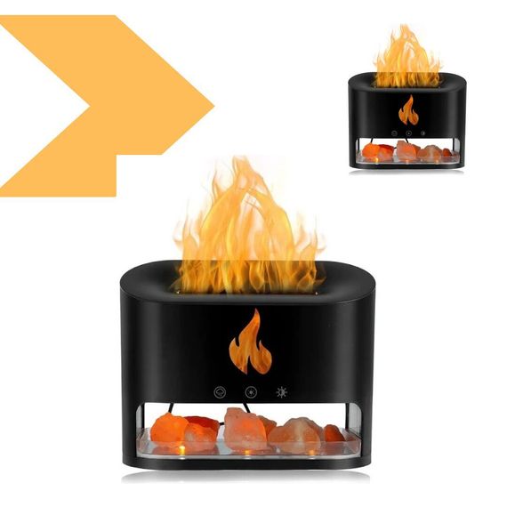 Лампа-зволожувач повітря 3в1 із соляним камінням Docsal Flame (47371-_317) | Зображення 1