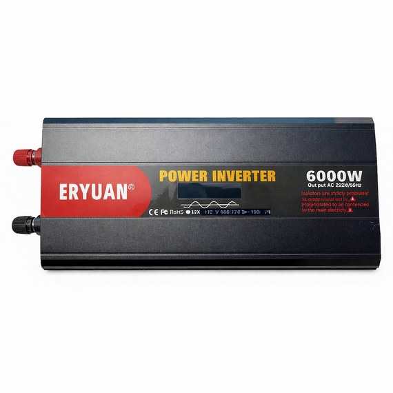 Перетворювач напруги ERYUAN 12-220 В MX-6000 Вт, чиста синусоїда, LCD-дисплей, інвертор від акумулятора | Зображення 3
