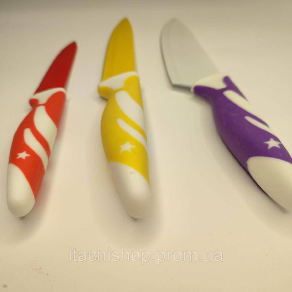Набор ножей c керамическим покрытием HIGH QUALITY KNIFE SET 3 шт в наборе Поварской, для нарезки,Универсальны | Зображення 3