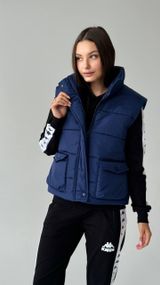 Жіноча жилетка темно-синя