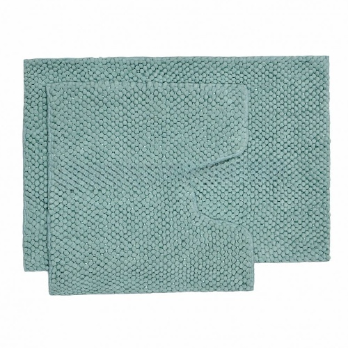 АКЦІЯ Набір килимків для ванної 2шт 55*50см+50*80см Pineapple нефрит + Фіранка PEVA Дариана | Зображення 1