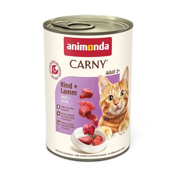 Влажный корм Animonda Carny для взрослых кошек, с говядиной и ягненком, 400 г