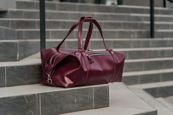 Шкіряна дорожня сумка Skin and Skin Stout M 45x22x23 см Бордова (BB01MBG) | Зображення 2