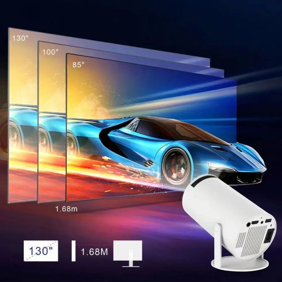 Проектор с 2 джойстиками и пультом, WiFi, Bluetooth, M300 MAX, Белый / Смарт проектор с играми / Игровой проектор | Зображення 2