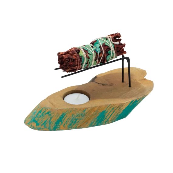 Підставка для Palo Santo з дерева суар Greenwash 22×9,5×8 см ZEN Aroma 5056368335051 | Зображення 2