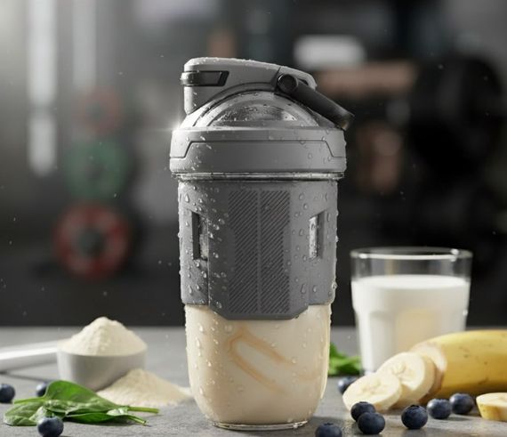 Спортивный шейкер TKK (700 мл) - Стильный серый Tritan BPA-free, ударопрочный, с венчиком для смешивания | Зображення 5