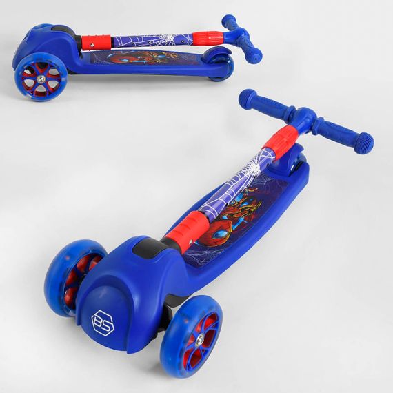 Самокат триколісний 47359 Best Scooter, світло коліс, складане кермо, передні колеса PU 120х35мм, задні PU 80х48мм (6900066352775) | Зображення 2
