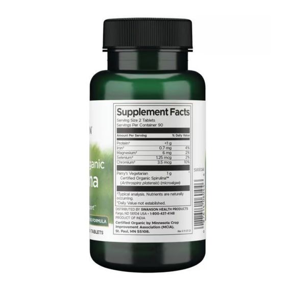 Certified Organic Spirulina 500mg - 180 tabs | Зображення 1