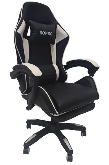 Крісло геймерське Bonro Бонро B-945 біле з підставкою для ніг (42401106) | Зображення 4