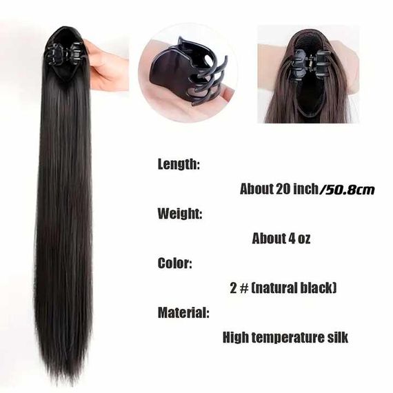 Шиньон накладной хвост на заколке Didaka прямые волосы - 50 см "Шатенка" | Зображення 4