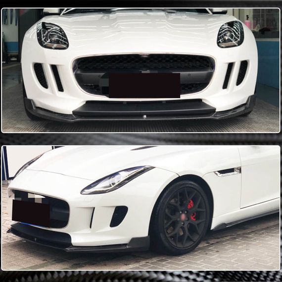 Накладка на передний бампер Lip (2013-2016, Карбон) для Jaguar F-Type | Зображення 2