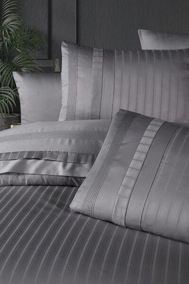 Комплект постільної білизни First Choice Deluxe Satin DARK 200х220 New Trend Quick Silver | Зображення 1