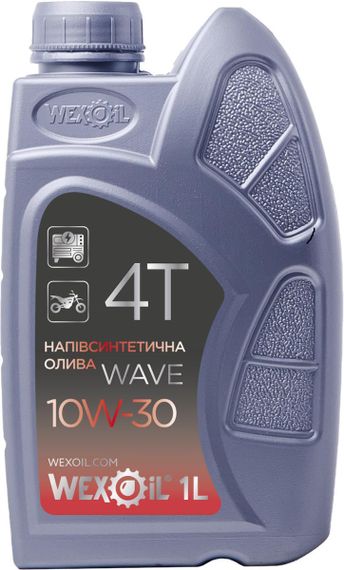 Олива моторна для чотиритактних двигунів Wexoil Wave 4T 10W-30 у каністрі, 1л.