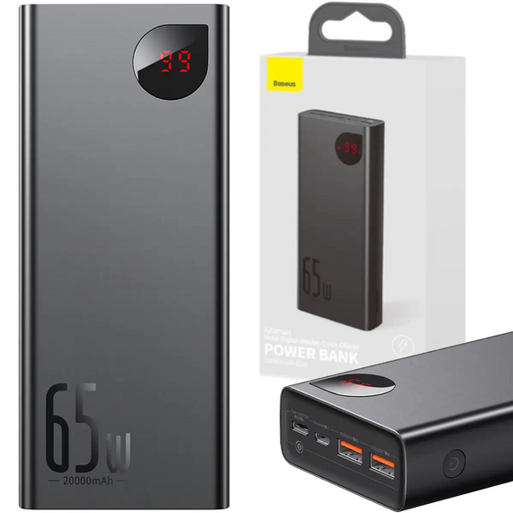Повербанк Baseus Adaman Metal Digital Display Quick Charge Power Bank 20000mAh 65W Черный