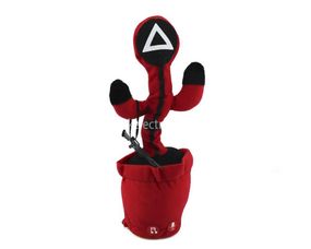 Танцующий кактус "Игра в кальмара" Dancing SQUID 120 песен с подсветкой работает от USB (100)