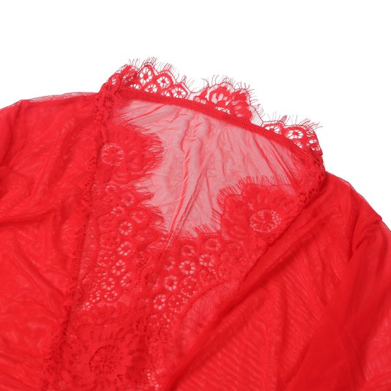 Халатик Star Night з поясом та мереживом, червоний, XS-S Sex Aura | Зображення 5