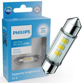 Світлодіодна лампа PHILIPS 11854CU70X1 C5W/C10W LED Ultinon Pro7000 Festoon SV8.5 WHITE 6000K 38mm 12V (1 шт)