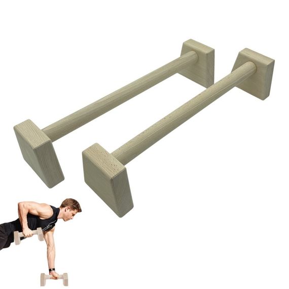 Паралетсы, упоры для отжимания деревянные Wood Gym Push Up NE-WD-50 из бука 50 см 2 шт | Зображення 2