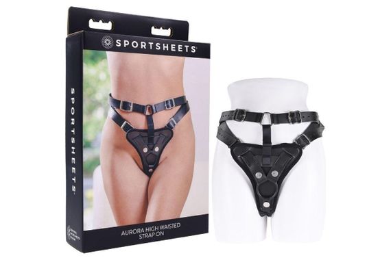 Трусики для страпонів Sportsheets Aurora High Waisted чорні Sex Aura