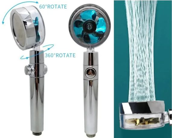 Лейка-насадка для душа з вентилятором (360 градусів, спіральний малюнок води) | Зображення 2