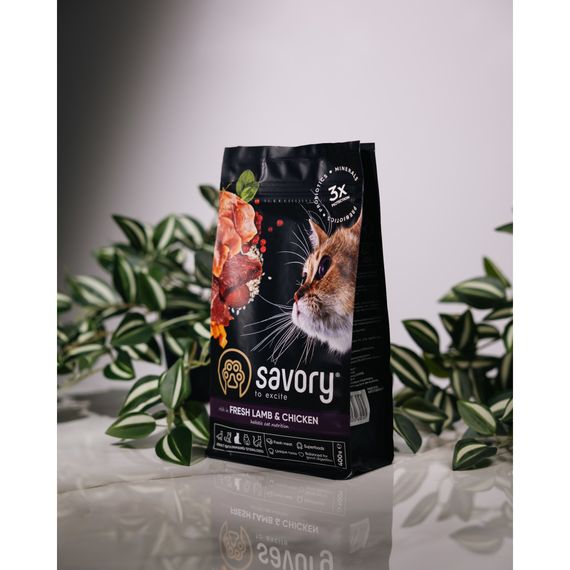 Корм сухий Savory Adult Cat Steril Fresh Lamb and Chicken для стерилізованих котів з ягнятиною та куркою 400 г | Зображення 6