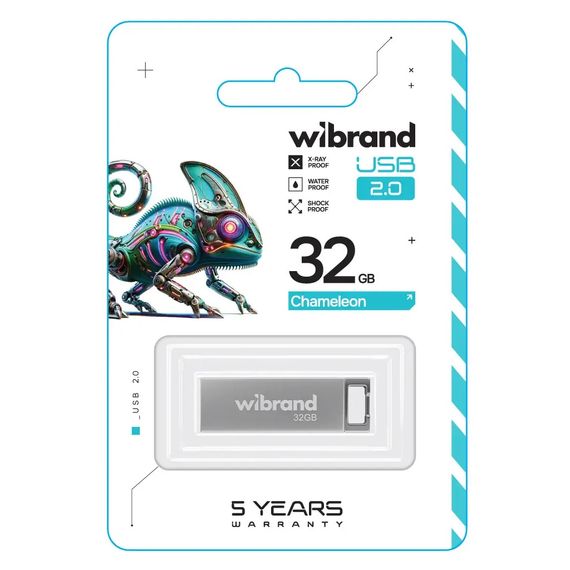 USB флеш накопичувач Wibrand 32GB Chameleon Silver USB 2.0 (WI2.0/CH32U6S) | Зображення 1