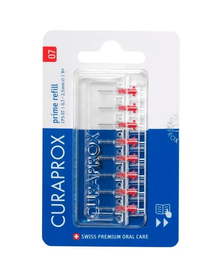 Набір змінних насадок Curaprox Prime Refill, 0,7 мм - упаковка 8 йоржиків без тримача