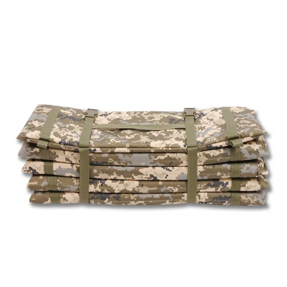 Тактичний розкладний каремат посилений (20мм+стропа) Kiborg К-2 піксель | Зображення 1