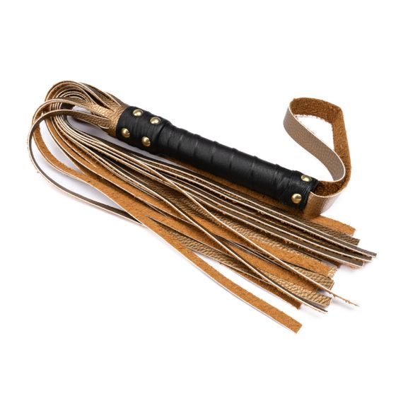 Флоггер из комбинированной кожи Flirty COMBO Leather - Black & Bronze, BM-00017 Sex Aura | Зображення 2