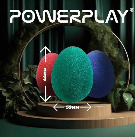 Набір силіконових еспандерів-яйце (тренажер для кисті) PowerPlay PP-4340 Power Grip Set (набір 3 шт) (PP_4340) | Зображення 1