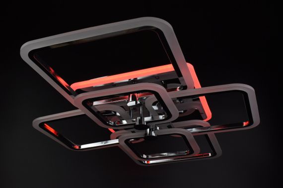 Люстра світлодіодна стельова LED світильник для квартири на стелю лед з пультом 25947 Хром 12х59х80 см. | Зображення 5