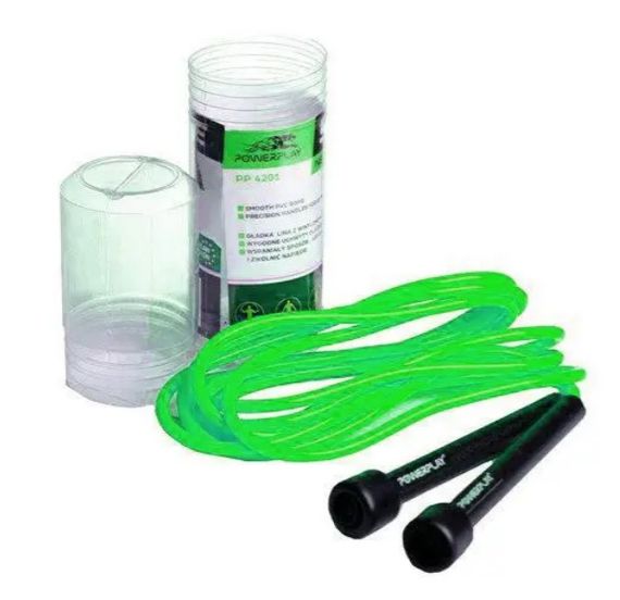 Скакалка PowerPlay 4201 Basic Jump Rope Зелена 2,8 м (PP_4201_Green) | Зображення 2