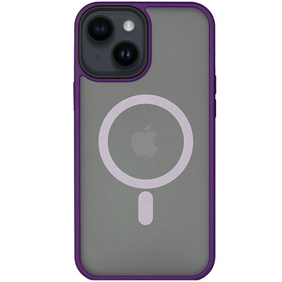 TPU+PC чохол Metal Buttons with MagSafe для Apple iPhone 14 (6.1") TPU+PC, Темно-фиолетовый