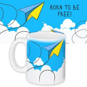 Чашка з принтом Born to be free! 330 мл (KR_UKR112)
