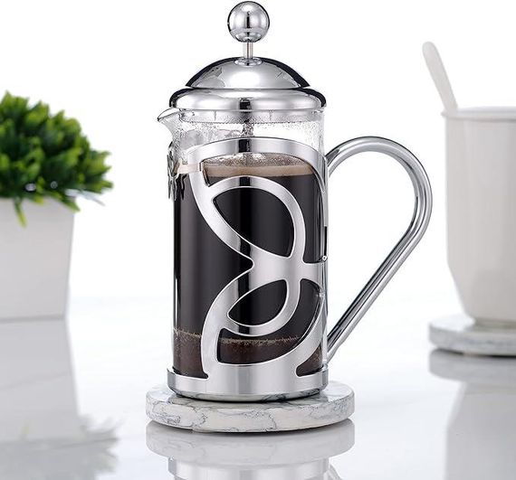 Френч прес із поршнем MeelioCafe French Press, 350 мл, 2 чашки, скляна кава-прес, | Зображення 1