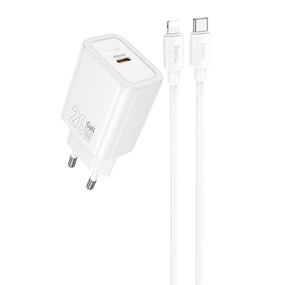 МЗП Hoco N60 Gentle PD20W (1USB-C) + кабель Type-C to Lightning White