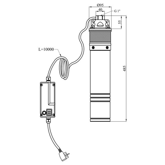 Насос глибинний відцентровий 4SKM 100 з пультом (CV035069) | Зображення 5