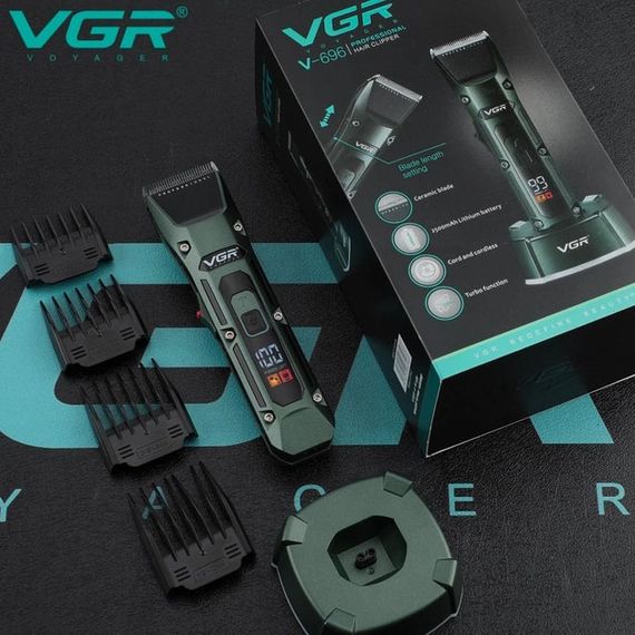 Аккумуляторная беспроводная машинка для стрижки волос VGR V-696 с LED дисплеем и ТУРБО режимом | Зображення 5