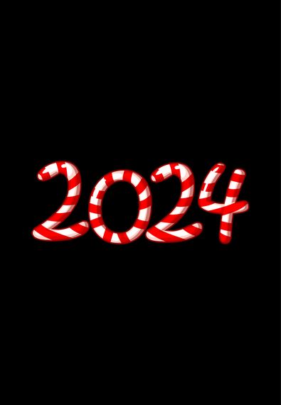 Футболка жіноча новорічна чорна з принтом "2024", L | Зображення 1