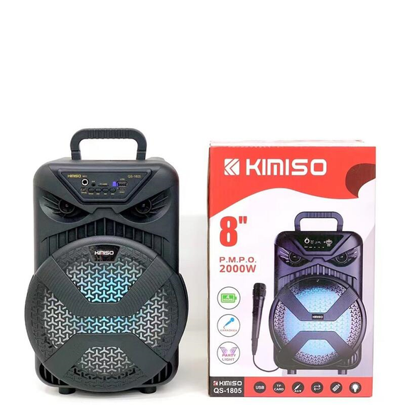Kimiso новый QS-1805 8-дюймовый портативный динамик высокой мощности с проводным микрофоном уличный динамик | Зображення 1