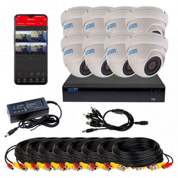 Комплект видеонаблюдения SEVEN KS-7618OW-5MP 8 камер 5Мр | Зображення 6