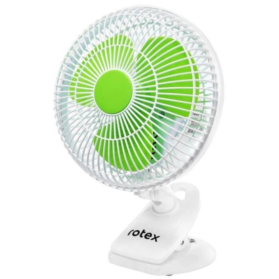Настольный вентилятор Rotex RAT06-E лопастной с прищепкой 2 скорости 2 режима работы 25 Вт Салатовый с белым