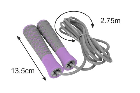 Скакалка PowerPlay 4206 Jump Rope PRO+ Сіро-фіолетова (2,75m.) | Зображення 2