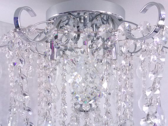 Люстра стельова кришталева з пультом 25486 Хром 42х45х45 см. | Зображення 2