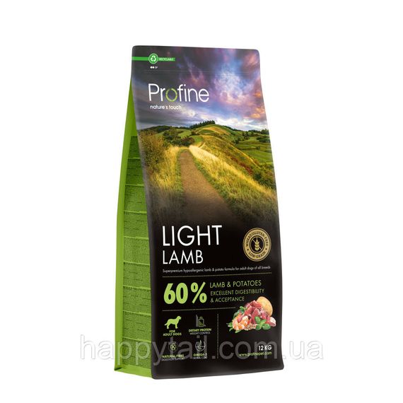 Диетический сухой корм Profine Light Lamb & Potatoes для собак с лишним весом, ягненок и картофель, 12 кг