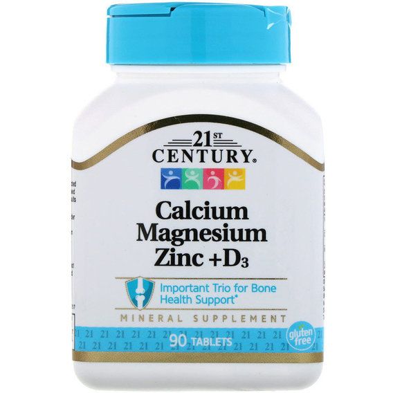 Мультиминеральный комплекс 21st Century Cal Mag Zinc + D3 90 Tabs