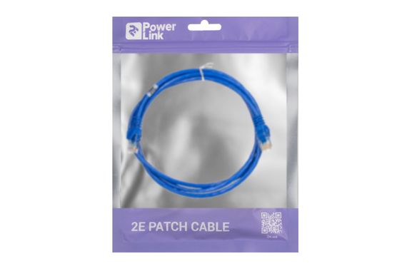 Патч-корд 2E Cat 5e,UTP,RJ45, 26AWG ,7/0.16 Cu, 1.50 m, PVC,Blue (2E-PC5ECOP-150BL) | Зображення 2