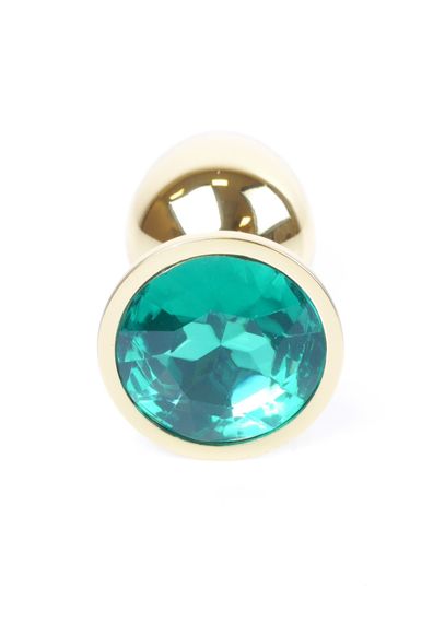 Анальна пробка - Jewellery Gold Plug Green | Зображення 2