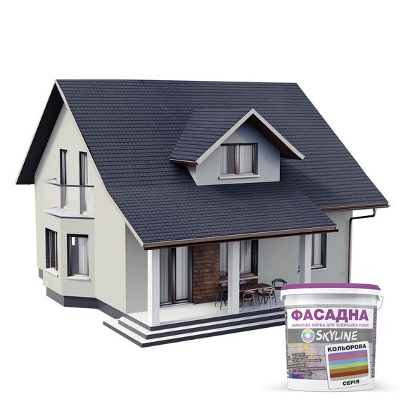 Фарба Акрил-латексна Фасадна Skyline 1505-G90Y Річковий перламутр 1л | Зображення 2